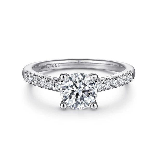 14K White Gold Round Diamond Engagement Ring