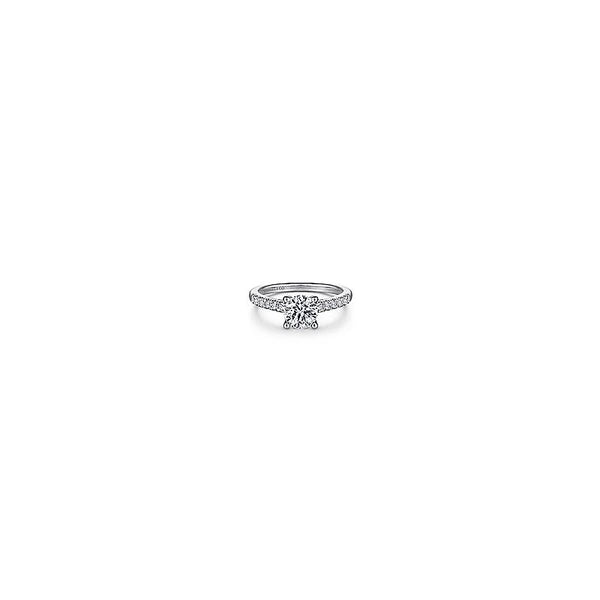 14K White Gold Round Diamond Engagement Ring