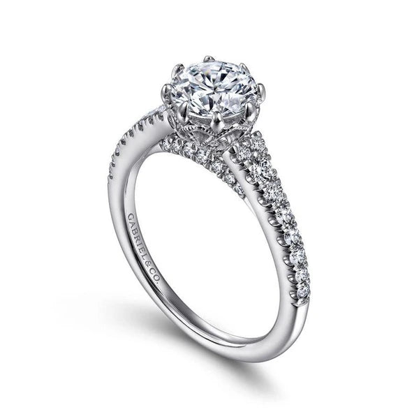 14K White Gold Round Diamond Engagement Ring
