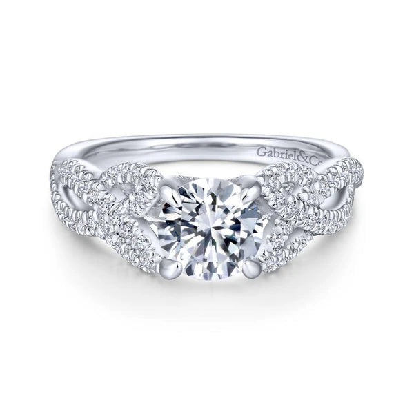 14K White Gold Round Diamond Engagement Ring
