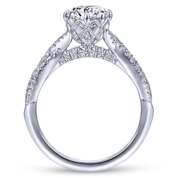 14K White Gold Round Diamond Engagement Ring