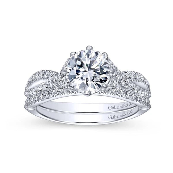 14K White Gold Round Diamond Engagement Ring