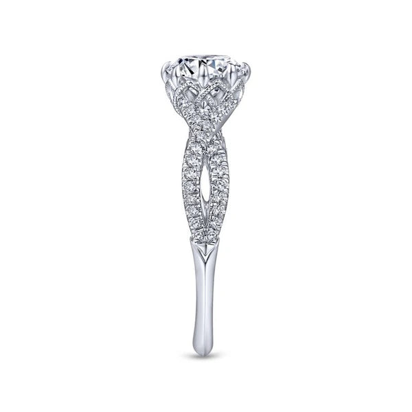 14K White Gold Round Diamond Engagement Ring