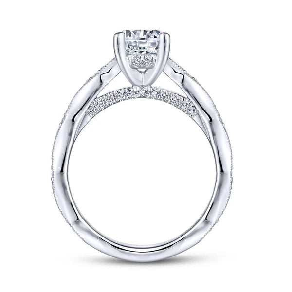 14K White Gold Round Diamond Engagement Ring