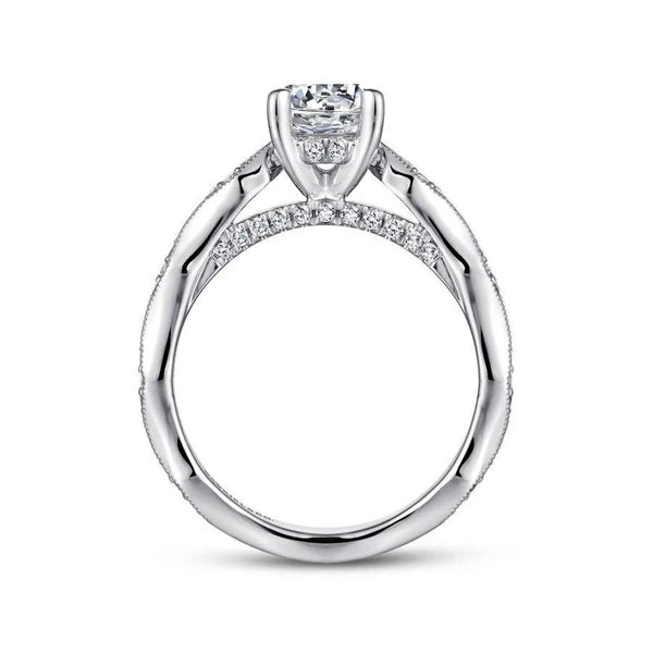 14K White Gold Round Diamond Engagement Ring