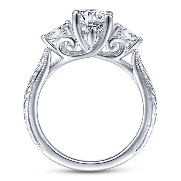 14K White Gold Round Diamond Engagement Ring