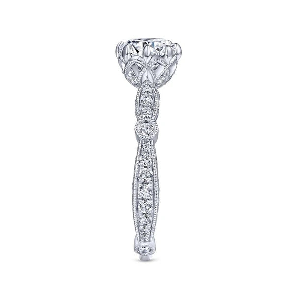 14K White Gold Round Diamond Engagement Ring