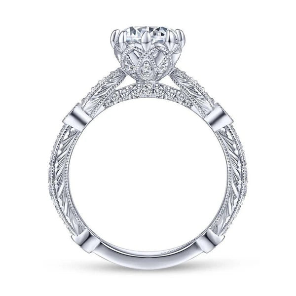 14K White Gold Round Diamond Engagement Ring