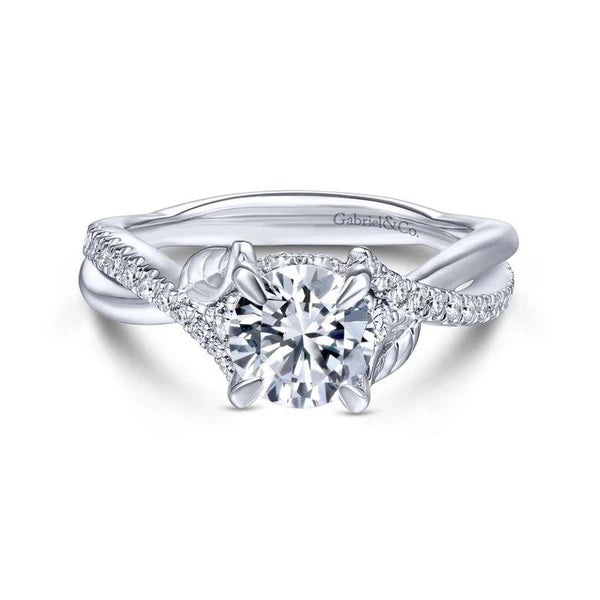 14K White Gold Round Diamond Engagement Ring