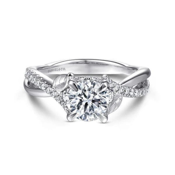 14K White Gold Round Diamond Engagement Ring