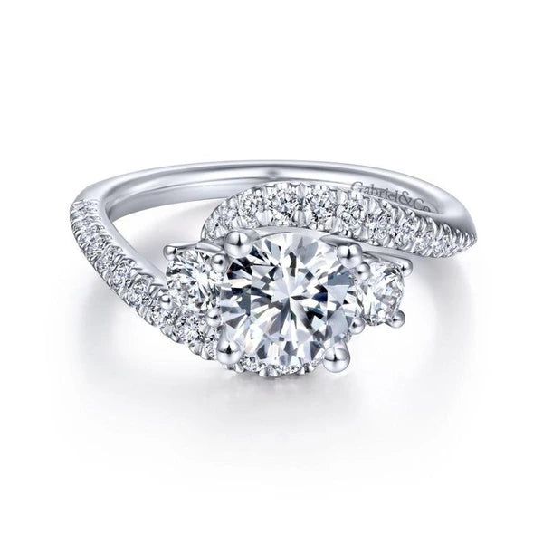 14K White Gold Round Diamond Engagement Ring
