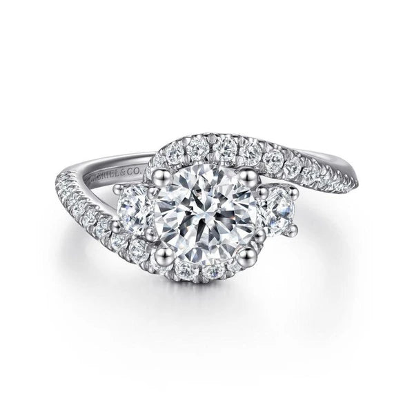 14K White Gold Round Diamond Engagement Ring