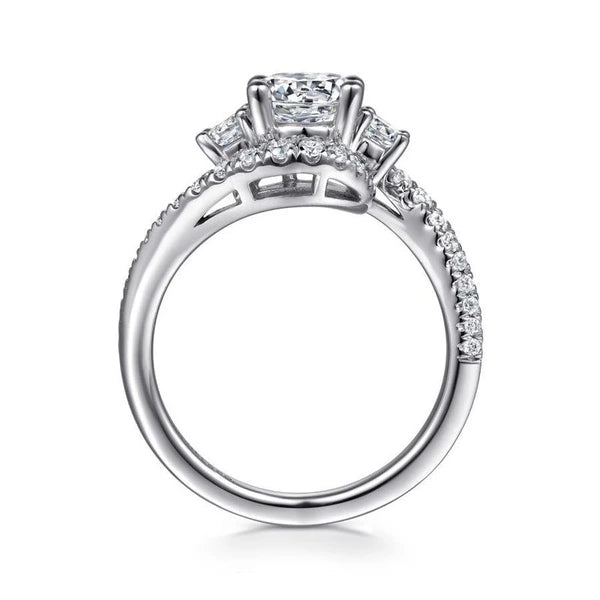 14K White Gold Round Diamond Engagement Ring