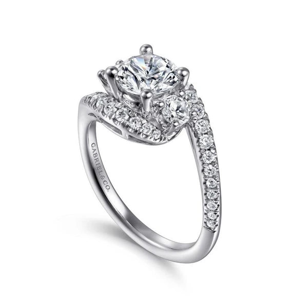 14K White Gold Round Diamond Engagement Ring