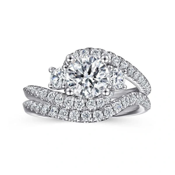 14K White Gold Round Diamond Engagement Ring