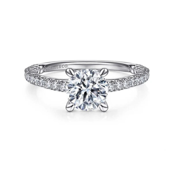 14K White Gold Round Diamond Engagement Ring