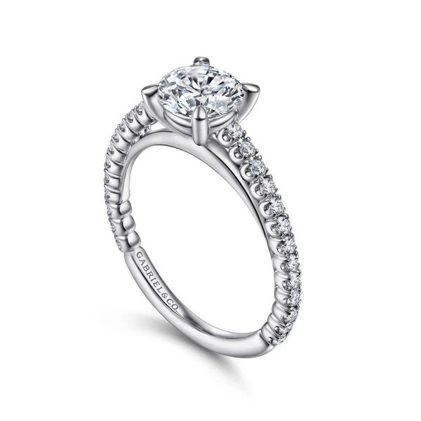 14K White Gold Round Diamond Engagement Ring