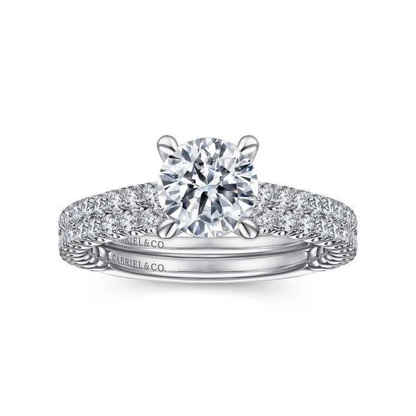 14K White Gold Round Diamond Engagement Ring