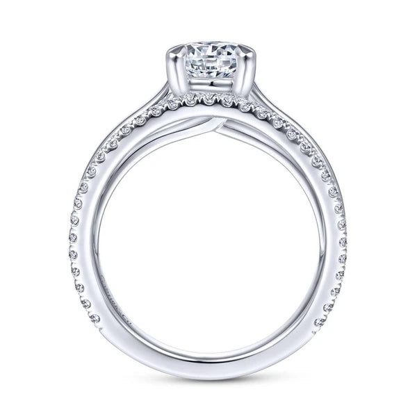 14K White Gold Round Diamond Engagement Ring
