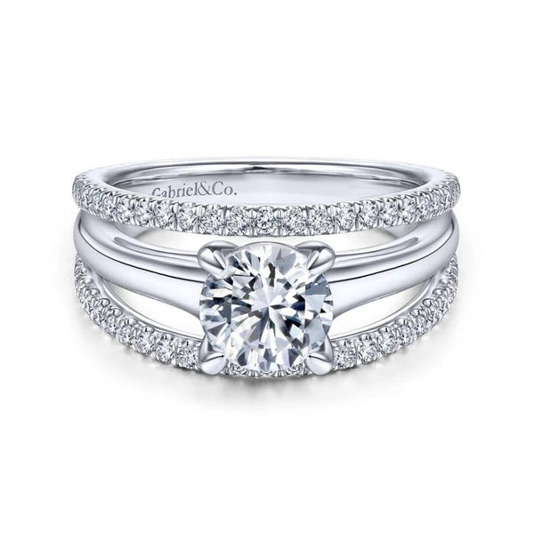 14K White Gold Round Diamond Engagement Ring