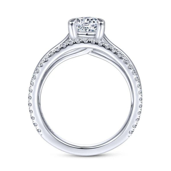 14K White Gold Round Diamond Engagement Ring
