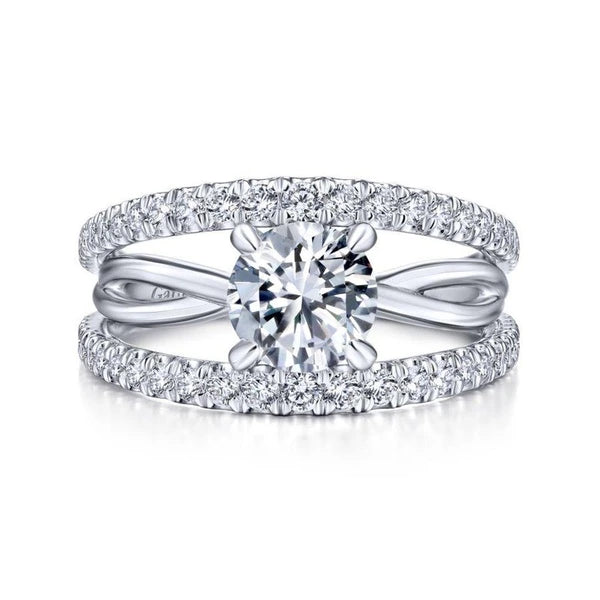 14K White Gold Round Diamond Engagement Ring