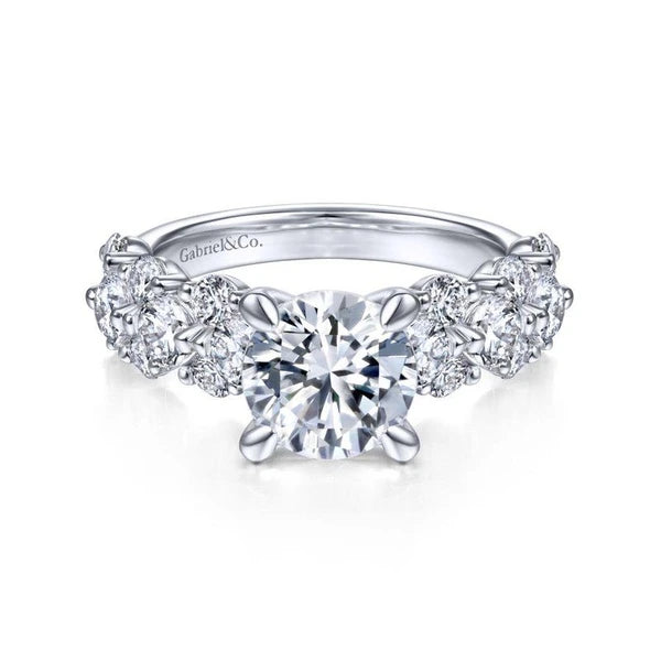 14K White Gold Round Diamond Engagement Ring
