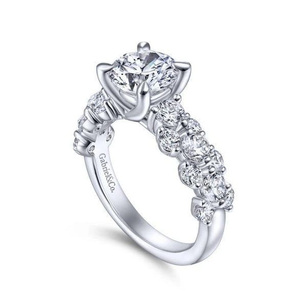 14K White Gold Round Diamond Engagement Ring