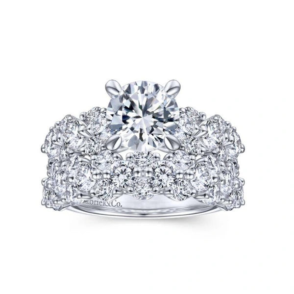 14K White Gold Round Diamond Engagement Ring