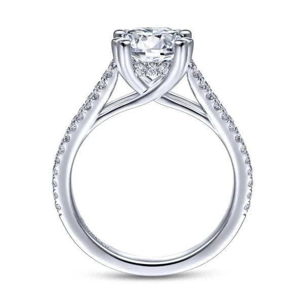 14k White Gold Cushion Cut Diamond Engagement Ring