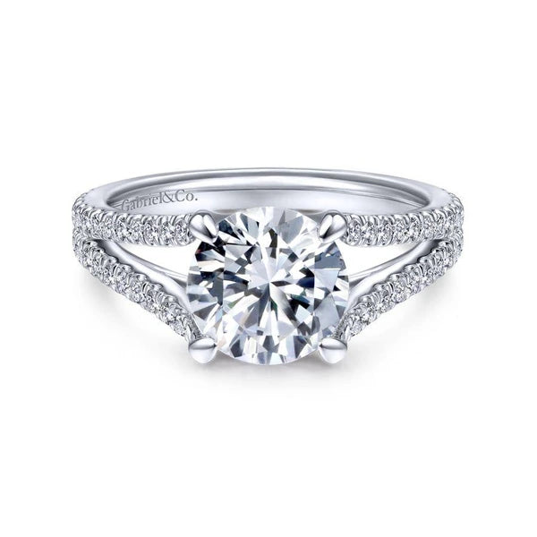 14K White Gold Round Diamond Engagement Ring