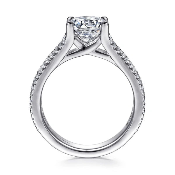 14K White Gold Round Diamond Engagement Ring