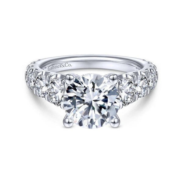 14K White Gold Round Diamond Engagement Ring