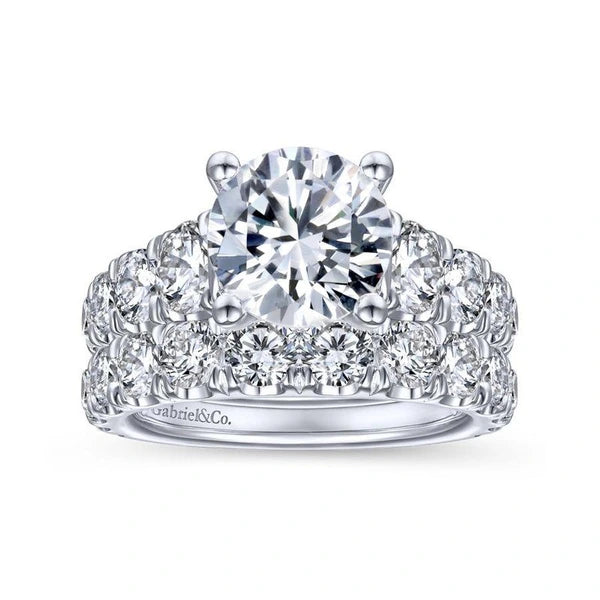 14K White Gold Round Diamond Engagement Ring
