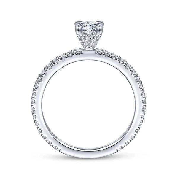 14K White Gold Round Diamond Engagement Ring