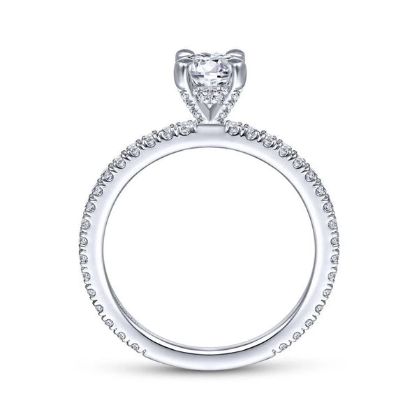 14K White Gold Round Diamond Engagement Ring