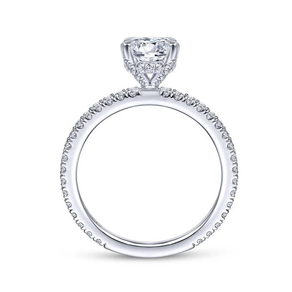 14K White Gold Round Diamond Engagement Ring