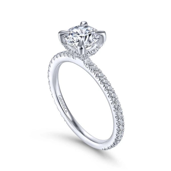 14K White Gold Round Diamond Engagement Ring