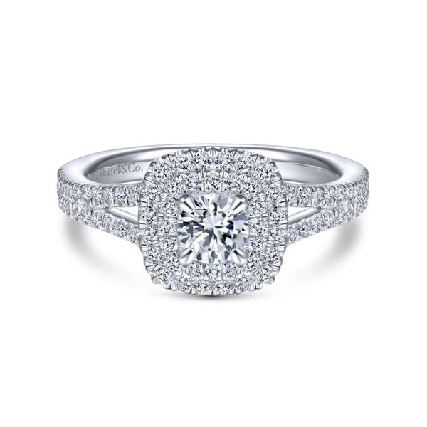 14K White Gold Round Diamond Engagement Ring