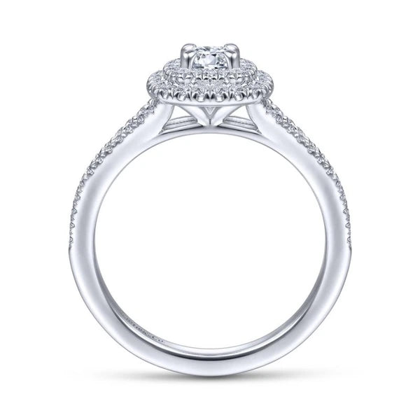14K White Gold Round Diamond Engagement Ring