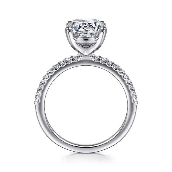 14K White Gold Round Diamond Engagement Ring