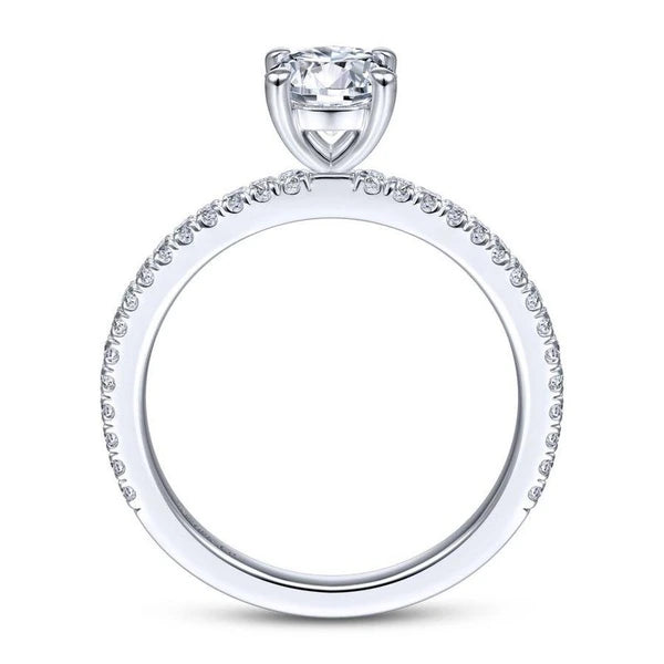 14K White Gold Round Diamond Engagement Ring