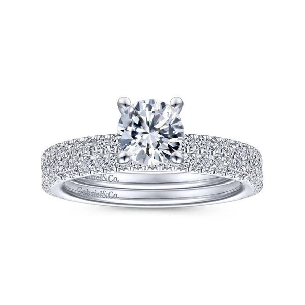 14K White Gold Round Diamond Engagement Ring