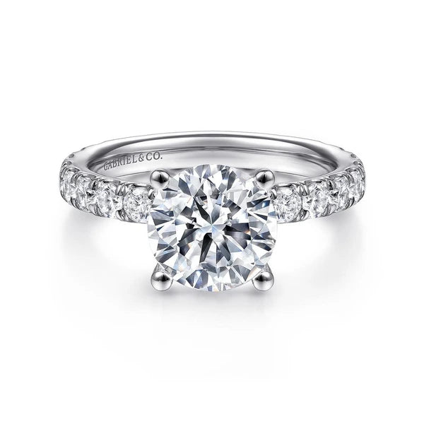 14K White Gold Round Diamond Engagement Ring