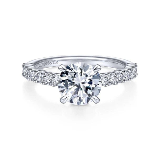14K White Gold Round Diamond Engagement Ring