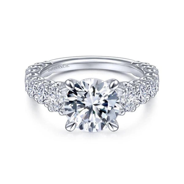 14K White Gold Round Diamond Engagement Ring