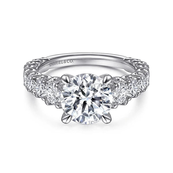 14K White Gold Round Diamond Engagement Ring