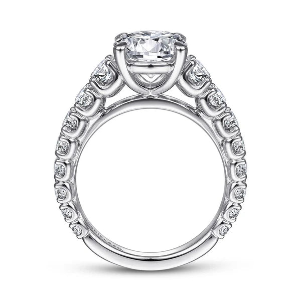 14K White Gold Round Diamond Engagement Ring