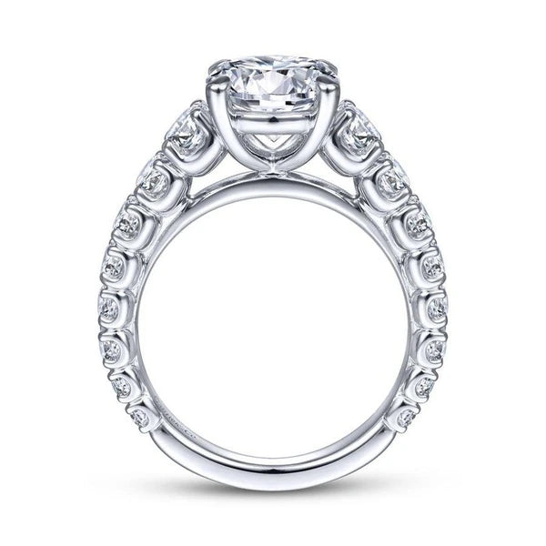 14K White Gold Round Diamond Engagement Ring