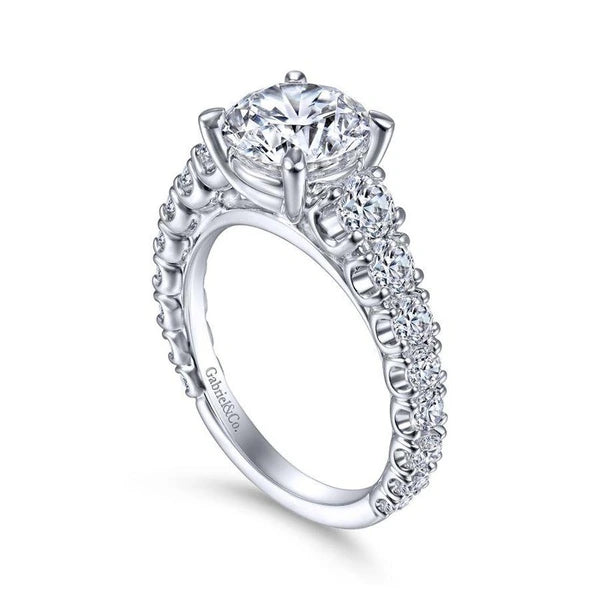 14K White Gold Round Diamond Engagement Ring